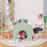 3 Pieces Wooden Kids Table and Chair Set - Inclined Chalkboards Ergonomic 70905908