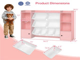 Pink Kids Toy Organizer with 8 Storage Bins, Anti-Tipping Design Open Shelves Cabinet for 3 Years 11264051