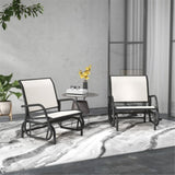 2PCS Outdoor Glider Chair-Cream White 08146344