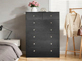 Black particleboard with a textured melamine finish, 66*40*131cm, 52 drawer cabinet, matte gold 82478082