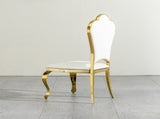 Dining Chairs Set of 2, Modern PU Leather Upholstered Chairs with Gold Stainless Steel Legs, Petal W2723P304375