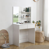 ZNTS Vanity desk with mirror, dressing table with 2 drawers, white color 74296764