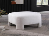 White Sherpa Sofa Ottoman, 28.74" L28.74" W18.5" H, No Assembly Required W1099P361840