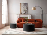 Black Nesting table set of 2 Round and Half Moon Shapes,No Need Assembly W876P271183