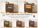 () 2-Drawer Bedside with Frosted Glass MDF and Melamine Veneer Bedside 82405492