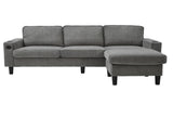 light grey color knock down 3-seat combo sofa with storage ottoman for living room apartment bedroom W2603P376266