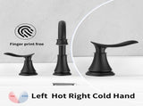 2-Handle 8 inch Widespread Bathroom Sink Faucet Matte Black Lavatory Faucet 3 Hole 360&deg Swivel Spout T3177P277516