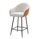 26.5'' Modern - Style counter height bar stools, with comfortable upholstery,durable metal legs N780P225243B
