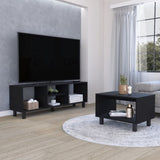 Eclipse Living Room Duo Set with TV Stand And Coffee Table with Steel Accents B200P173208