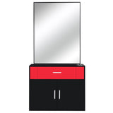 15% E0 chipboard linen top 1 drawer 1 door with mirror Salon cabinet black and redSame code 96936352