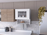 Nolan White Spice and Towel Rack Kitchen Wall Cabinet B062P175097