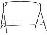 2 In 1 Upgraded Metal Outdoor Porch Swing Stand, Heavy Duty Hanging Swing Frame, Black 07540097