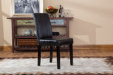 Urban Style Solid Wood Leatherette Padded Parson Chair, Black, Set of 2 T2574P164532