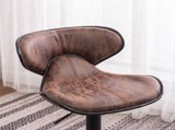 Masaccio Weathered Upholstery Airlift Adjustable Swivel Barstool with Chrome Base, Set of 2, Brown T2574P165091