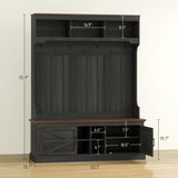 Storage Cabinet Hall Tree Entryway Bench with Coat Rack 37653115
