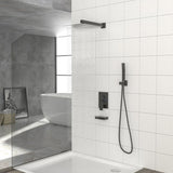 Shower System with Waterfall Tub Spout,12 Inch Wall Mounted Square Shower System with Rough-in W124381871