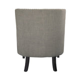 Modern Traditional Accent Chair Button Tufted Taupe Fabric Upholstery Solid Wood 1pc Living Room B011P182656