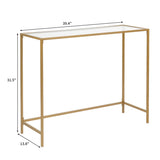 39.4" Console Sofa Table, Modern Entryway Table, Tempered Glass Table, 50291557