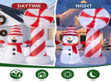 Lollipop Lighthouse Snowman Inflatable 6.3ft, 190D Polyester Christmas Yard Decor with Flashing 63320698