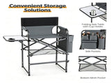 26" Tall Director Chair, 350LBS Heavy-Duty Folding Makeup Artist Chair with Side Table & Storage 47582173