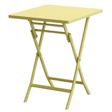 3 Piece Patio Bistro Set of Foldable Square Table and Chairs, Yellow W1586P143173