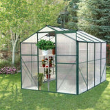 ZNTS Polycarbonate Greenhouse,6'x 8' Heavy Duty Walk-in Plant Garden Greenhouse for Backyard/Outdoor 32970978