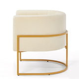 ZNTS Upholstered Velvet Accent Chair with Golden Metal Stand,Mid-Century Living Room Leisure Chair with W2186137440