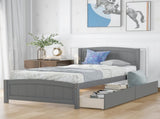 Twin size Platform Bed with Two Drawers, Gray WF194280AAE