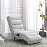 COOLMORE Linen Massage Chaise Lounge Indoor with Remote Control,Ergonomic Electric Massage Long W39539625