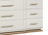 Lexington 9-Drawer Dresser in Beige with Textured Finish and Gold Hardware B009P450611