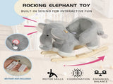 Kids Elephant Rocking Horse Ride-On Toy for Toddlers 18-36 Months, Plush Rocker with Elephant 54092172