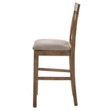 Tan and Weathered Oak Counter Height Stools with Cross Back B062P181292