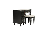 Traditional Formal Black Color Vanity Set w Stool Storage Drawers 1pc Bedroom Furniture Set Tufted B011111845