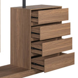 ZNTS Wardrobe with 4 Drawers and 3 Shelves,Espresso N820P196888P