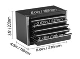 Portable Metal Tool Box, 8.6-inch, Compact Metal Tool Chest with 5 Drawers, Durable Steel 12574989