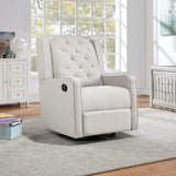 Milah Tufted Swivel Glider Recliner In Light Gray Fabric 601GR-WGR