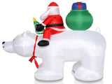 6ft 15W 7pcs LED Lights Santa Claus Rides Polar Bear Garden Santa Claus Decoration 07964549