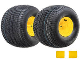 Set of 2 20x8.00-8 Lawn Mower Tires and Wheel Assembly, 4-Ply Tubeless Turf Tread Heavy Duty, 3.5