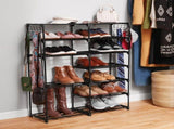 Black 7-Tier Shoe Rack with Modern Space-Saving Design 22858634