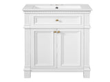 24'' Vintage Elegance Bathroom Cabinet Soft Closing Doors and Adjustable Shelf, Bathroom Vanity N710P446530K