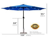 9ft Solar LED Lighted Patio Umbrella, Table Market Umbrella, Outdoor Umbrella for Garden, 73199991