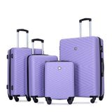 luggage 4-piece ABS lightweight suitcase with rotating wheels, 24 inch and 28 inch with TSA lock, W284P149253