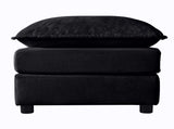 Luxury Chenille Ottoman with Double-Layer Cushion, 35.43" Upholstered Footrest, Sturdy Wooden Frame, W3163P269211