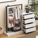 ZNTS Wardrobe with 4 Drawers and 3 Shelves,White N820P196888K