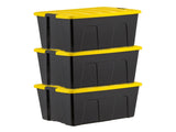 94 Qt. Plastic Storage Bins with Lids, Stackable Storage Containers, Totes, 3 Pack 12112222