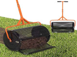 24" Lawn Topdressing Spreader with 0.75"0.5" Mesh, Compost Spreader for Soil Sand Fertilizer Orange 80497758
