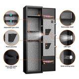 ZNTS High-Security Steel Rifle Cabinet - 4-5 Gun Capacity, Electronic Lock, Solid Bolts, Dual Alarms, W2746P205442