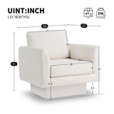 360&deg Modern Swivel Accent Chair,30" W Teddy Sherpa Round Armchair,Thick Padded Single N723P225031K