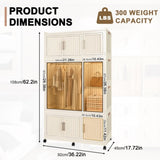 ZNTS Portable Wardrobe Closet Storage Organizer for Clothes,Clothes Dresser,9 Magnetic Doors-9 Cubes & 1 76833368