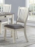 Antique White Finish Dining Side Chairs Set of 2pc Fabric Upholstered Casual Style Dining Room B01165226